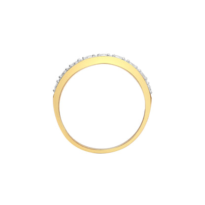 9ct Gold  0.31ct Diamond Smooth Pave Half Eternity Ring 3mm - 9R479