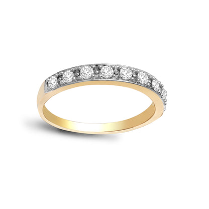 9ct Gold  0.31ct Diamond Smooth Pave Half Eternity Ring 3mm - 9R479