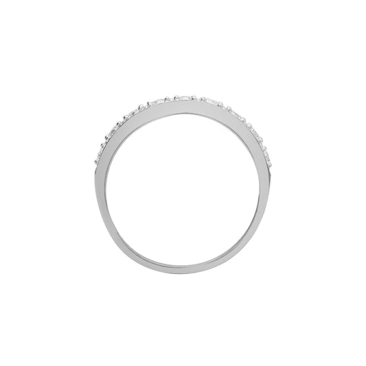 9ct White Gold  Diamond Smooth Pave Half Eternity Ring 2.5mm - 9R480