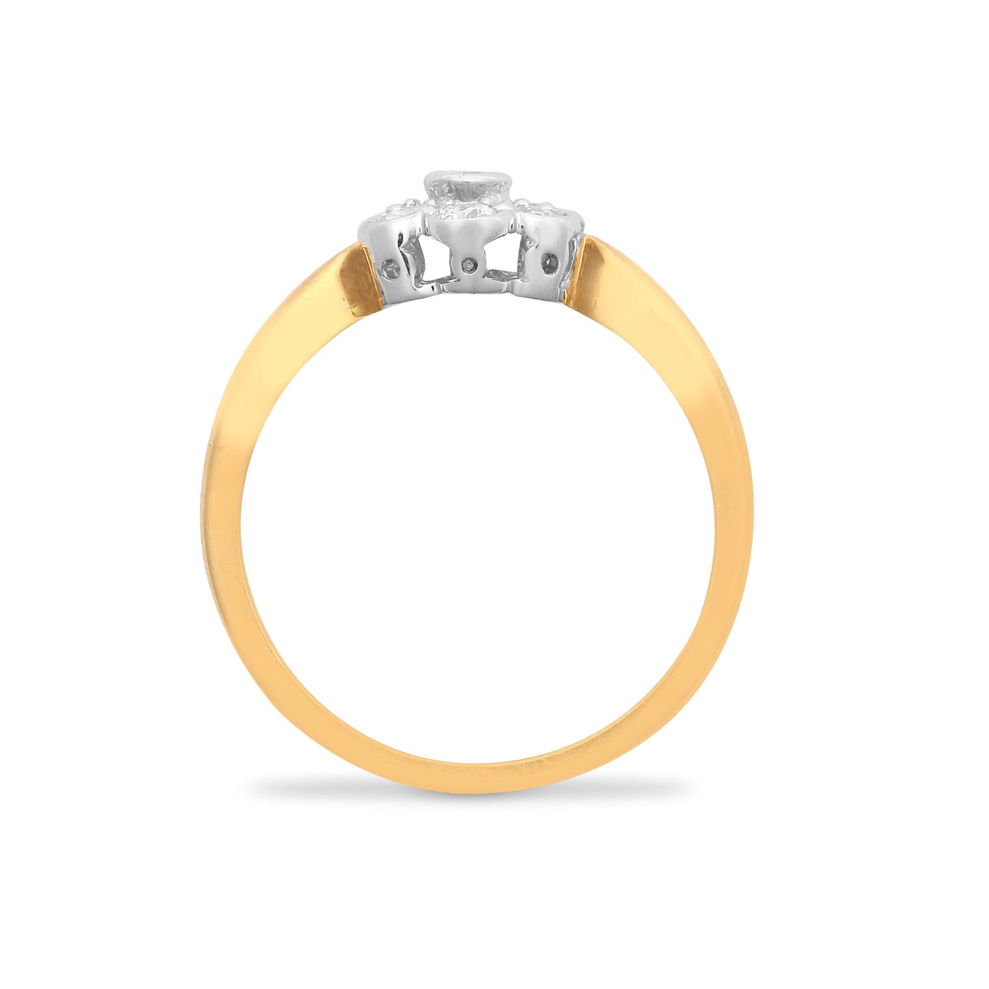 9ct Gold  0.39ct Diamond 7 Stone Daisy Cluster Ring 9mm - 9R486