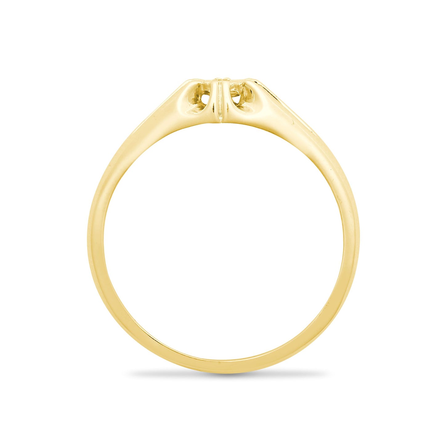 Mens 9ct Gold  0.04ct Diamond Gypsy Solitaire Ring 6mm - 9R506