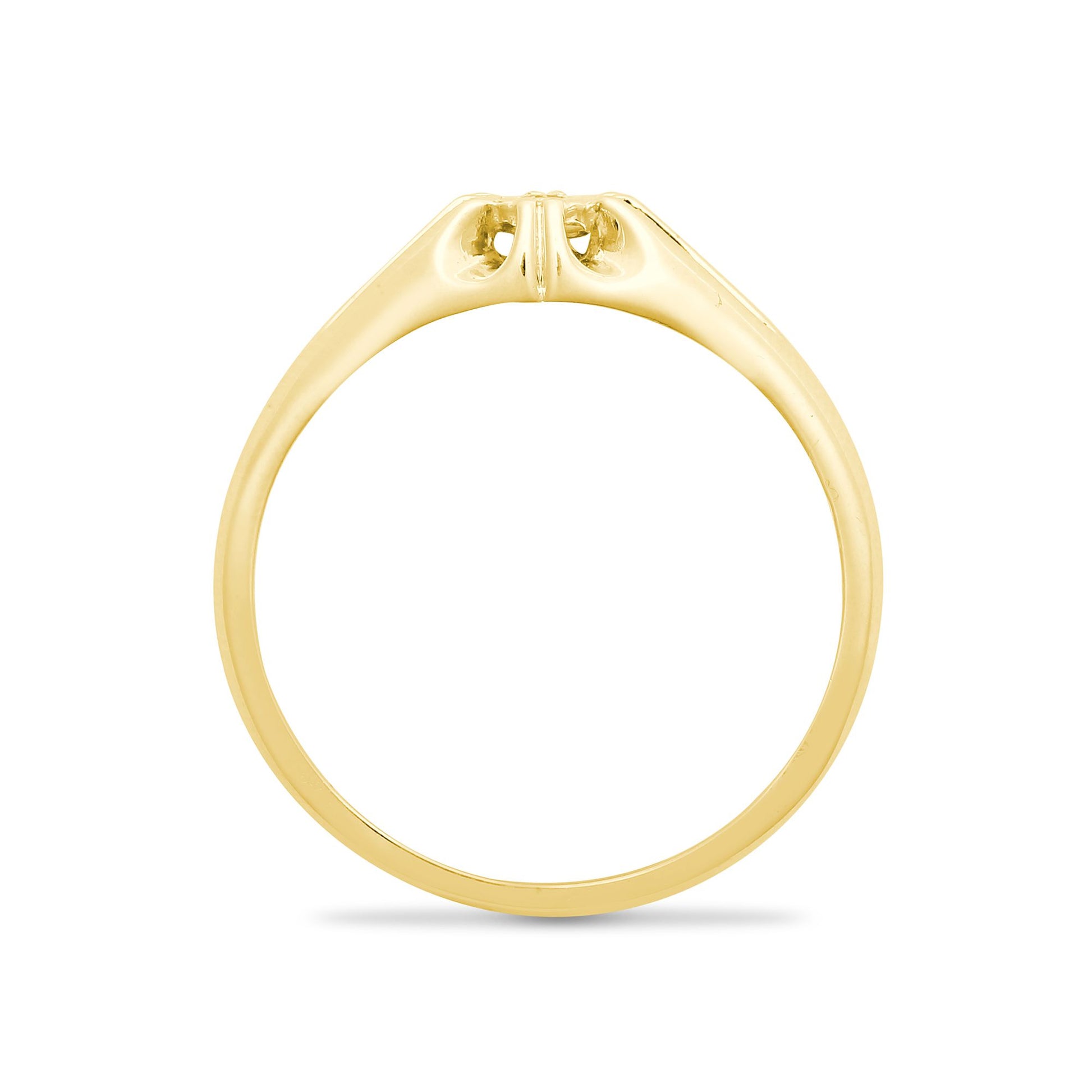 Mens 9ct Gold  0.04ct Diamond Gypsy Solitaire Ring 6mm - 9R506