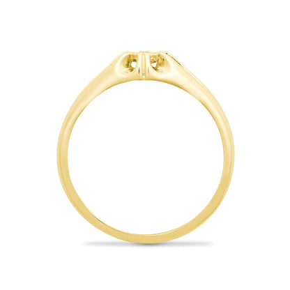 Mens 9ct Gold  0.04ct Diamond Gypsy Solitaire Ring 6mm - 9R506