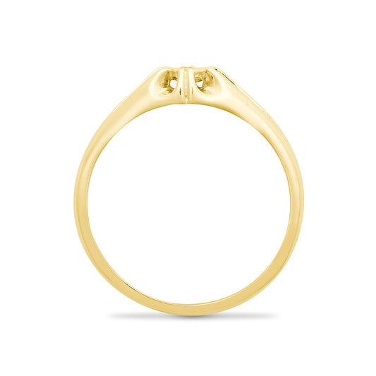 Mens 9ct Gold  0.04ct Diamond Gypsy Solitaire Ring 6mm - 9R506