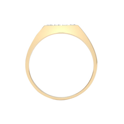Mens 9ct Gold  0.25ct Diamond Square Cluster Signet Ring 11mm - 9R515