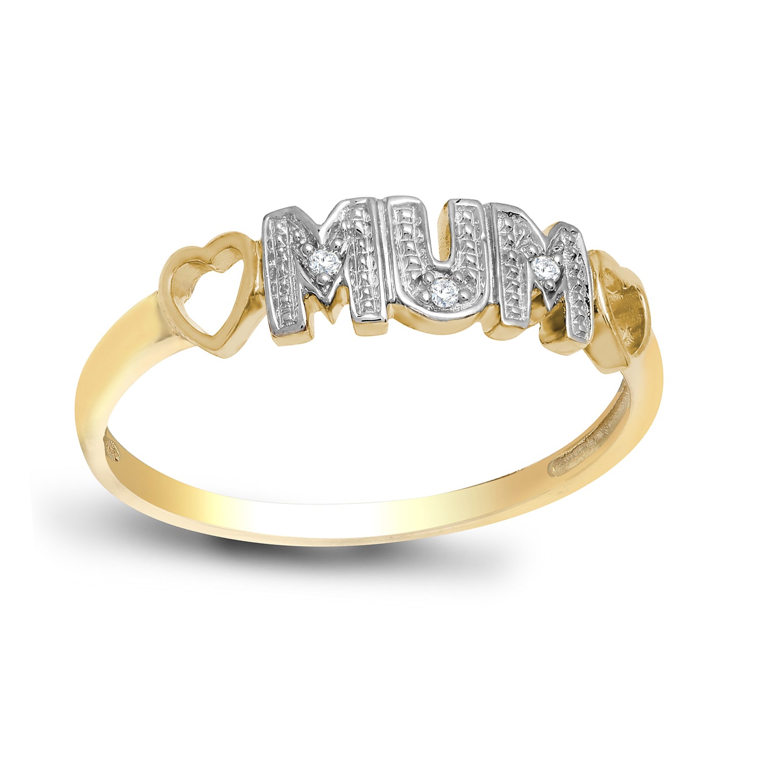 9ct Gold  0.02ct Diamond MUM Identity Ring 4.5mm - 9R535