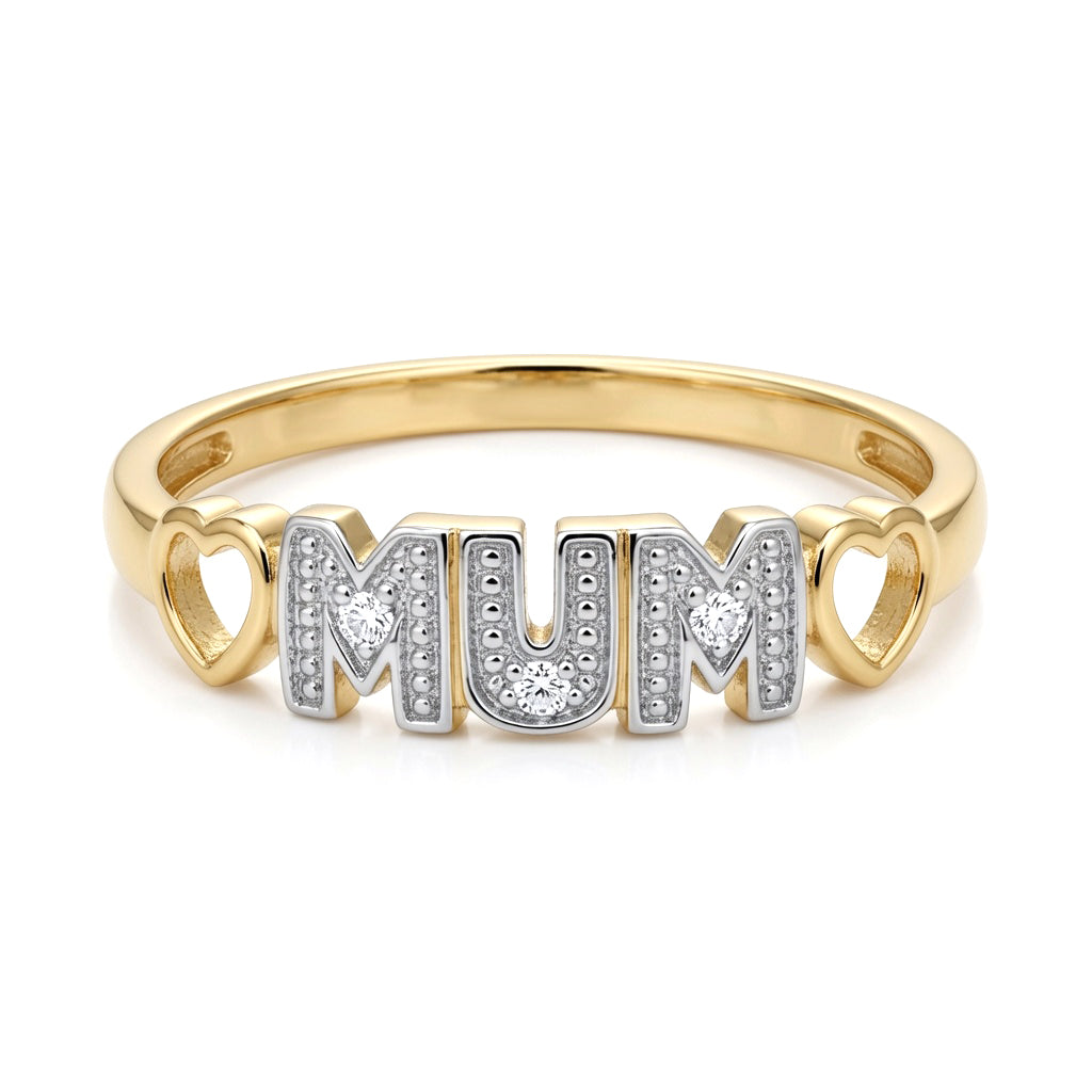 9ct Gold  0.02ct Diamond MUM Identity Ring 4.5mm - 9R535