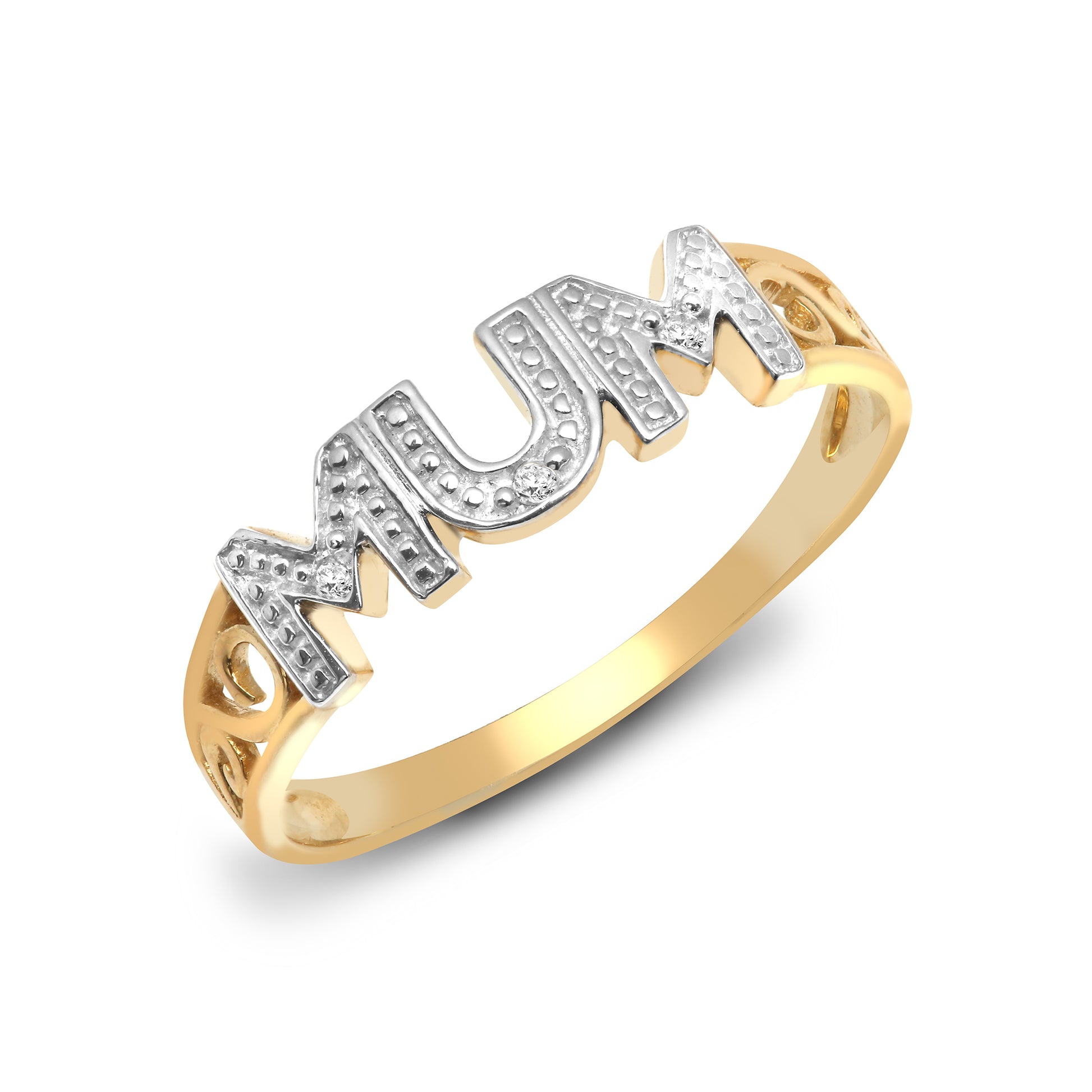 9ct Gold  0.02ct Diamond MUM Identity Ring 5mm - 9R536