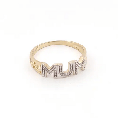 9ct Gold  0.02ct Diamond MUM Identity Ring 5mm - 9R536