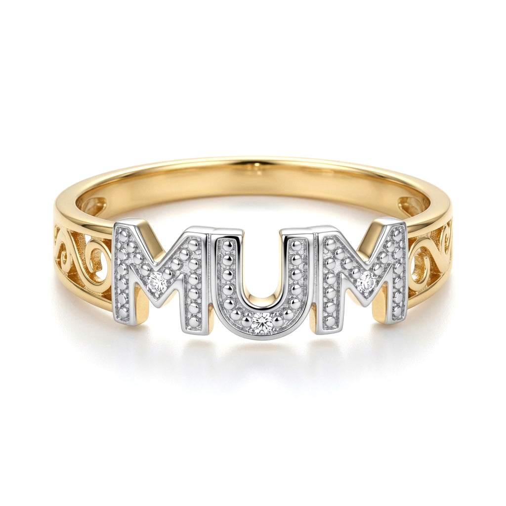 9ct Gold  0.02ct Diamond MUM Identity Ring 5mm - 9R536