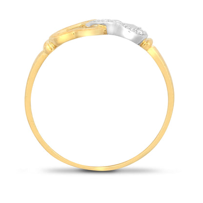 9ct Gold  0.05ct Diamond Interlocked Love Heart Cocktail Ring 9mm - 9R537