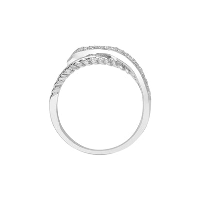 9ct White Gold  0.26ct Diamond Rope Snake Half Eternity Ring 10mm - 9R542