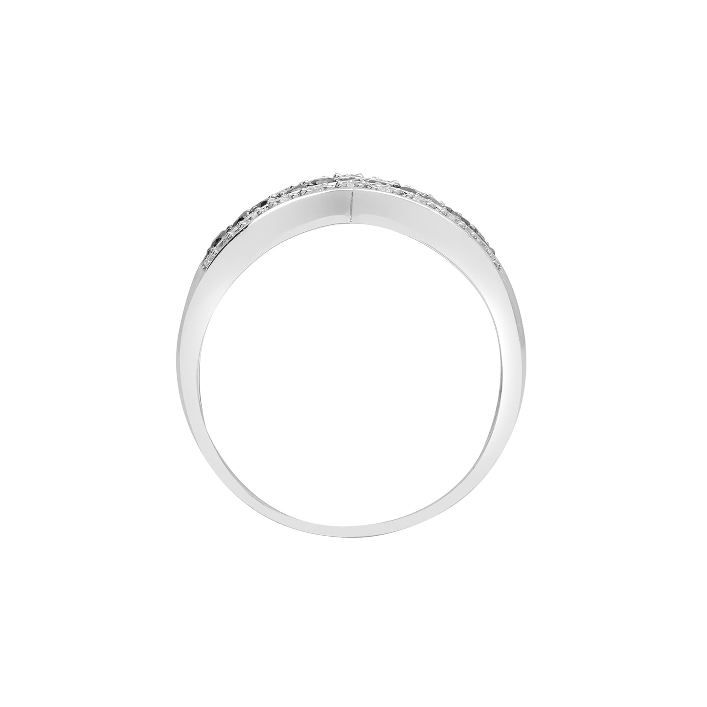 9ct White Gold  0.11ct Diamond Wishbone Eternity Ring 7mm - 9R550
