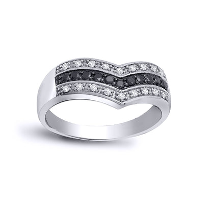 9ct White Gold  0.11ct Diamond Wishbone Eternity Ring 7mm - 9R550