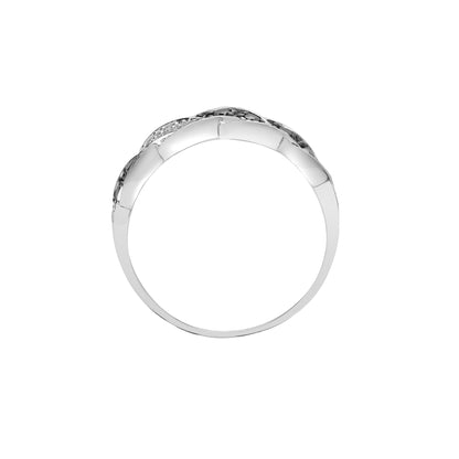 9ct White Gold  0.05ct Diamond Plaited Wishbone Eternity Ring 7mm - 9R551
