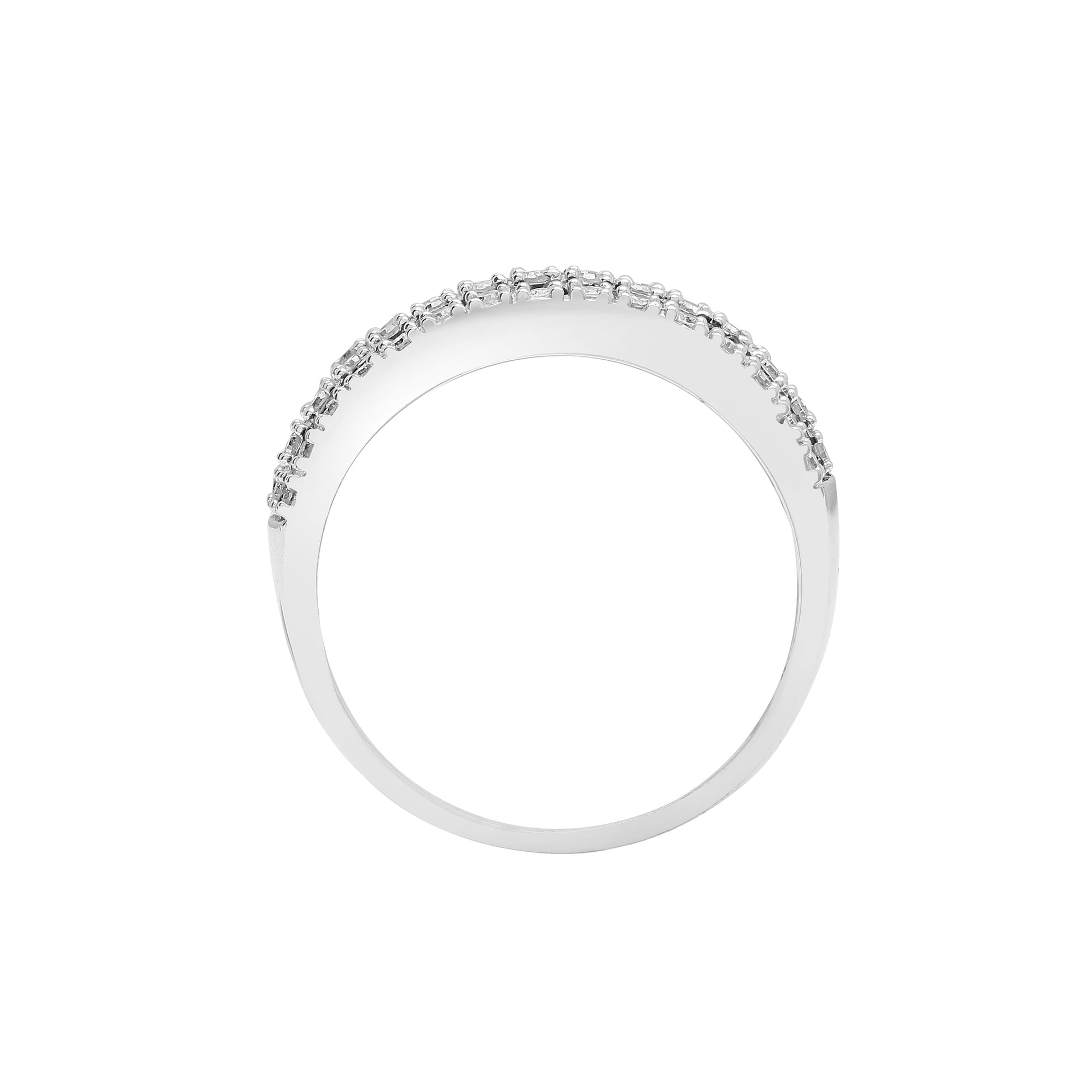 9ct White Gold  0.32ct Diamond 7 Row Eternity Ring 10mm - 9R554