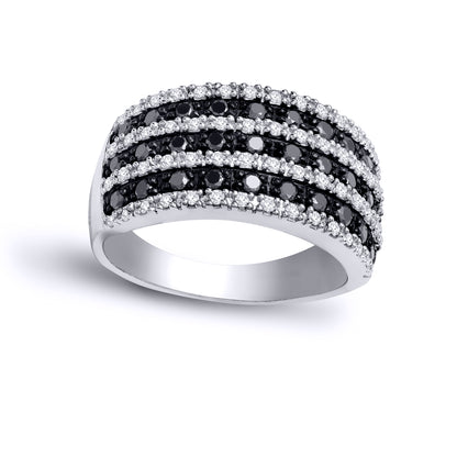 9ct White Gold  0.32ct Diamond 7 Row Eternity Ring 10mm - 9R554