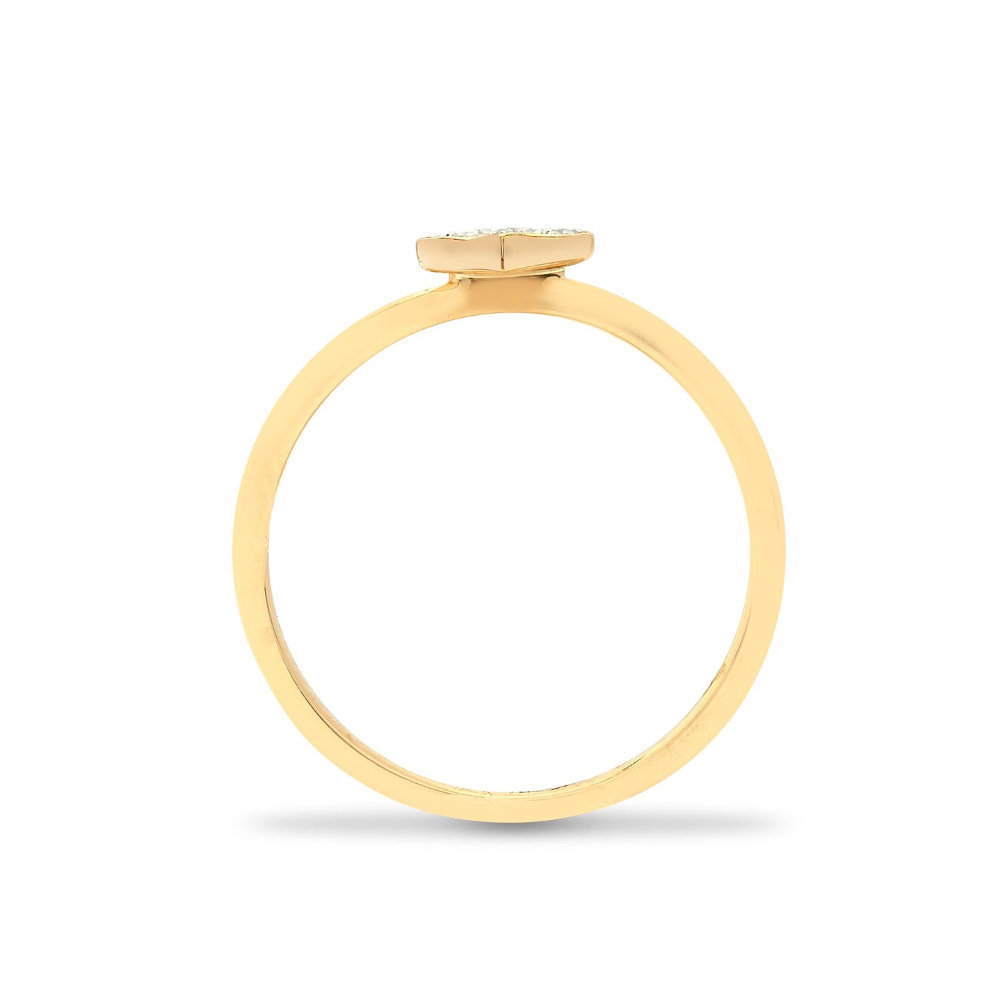 9ct Gold  Diamond Solitaire-style Love Heart Cluster Ring 6mm - 9R611