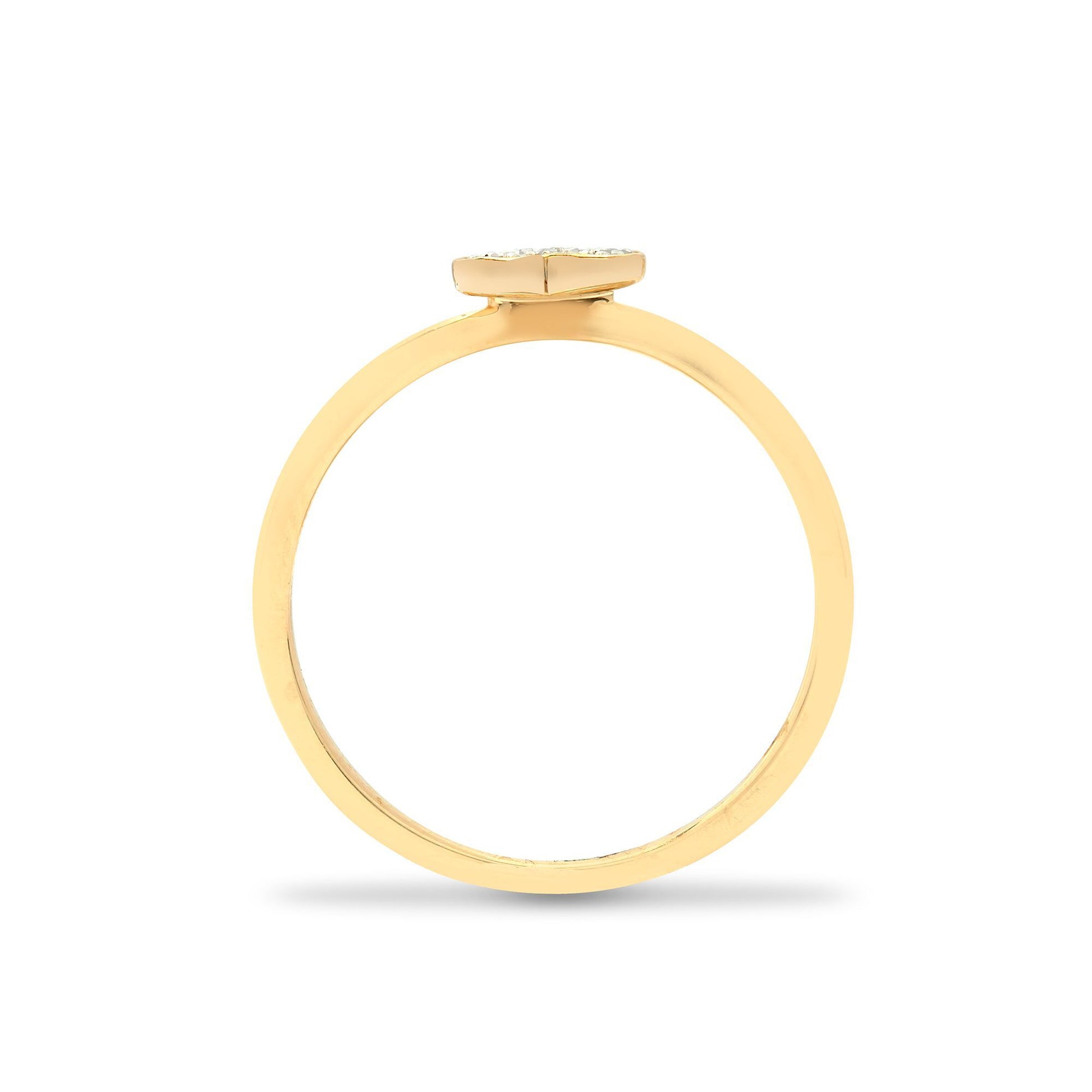 9ct Gold  Diamond Solitaire-style Love Heart Cluster Ring 6mm - 9R611