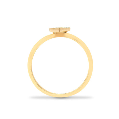 9ct Gold  Diamond Solitaire-style Love Heart Cluster Ring 6mm - 9R611