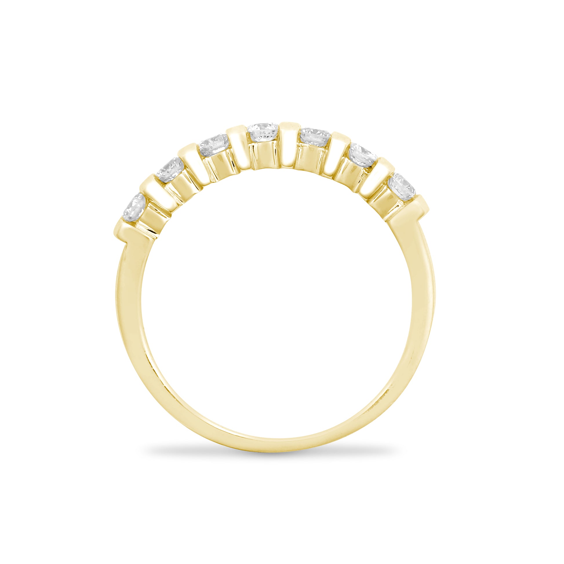 9ct Gold  0.4ct Diamond 7 Stone Eternity Ring 3.5mm - 9R640