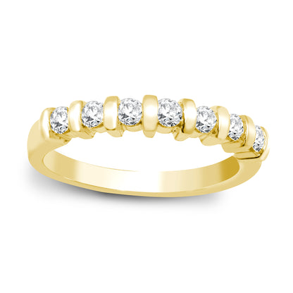 9ct Gold  0.4ct Diamond 7 Stone Eternity Ring 3.5mm - 9R640