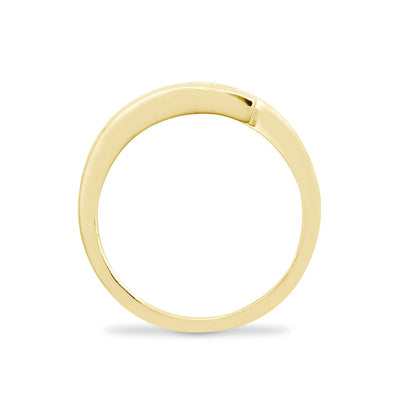 9ct Gold  0.5ct Diamond Crossover Wrap Trilogy Ring 6mm - 9R641