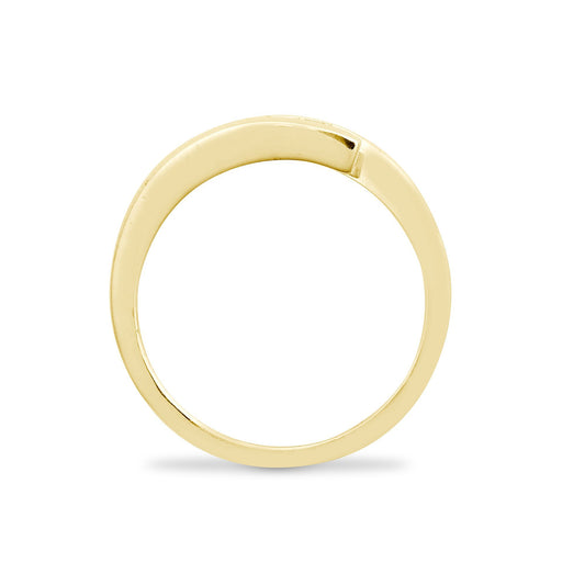 9ct Gold  0.5ct Diamond Crossover Wrap Trilogy Ring 6mm - 9R641