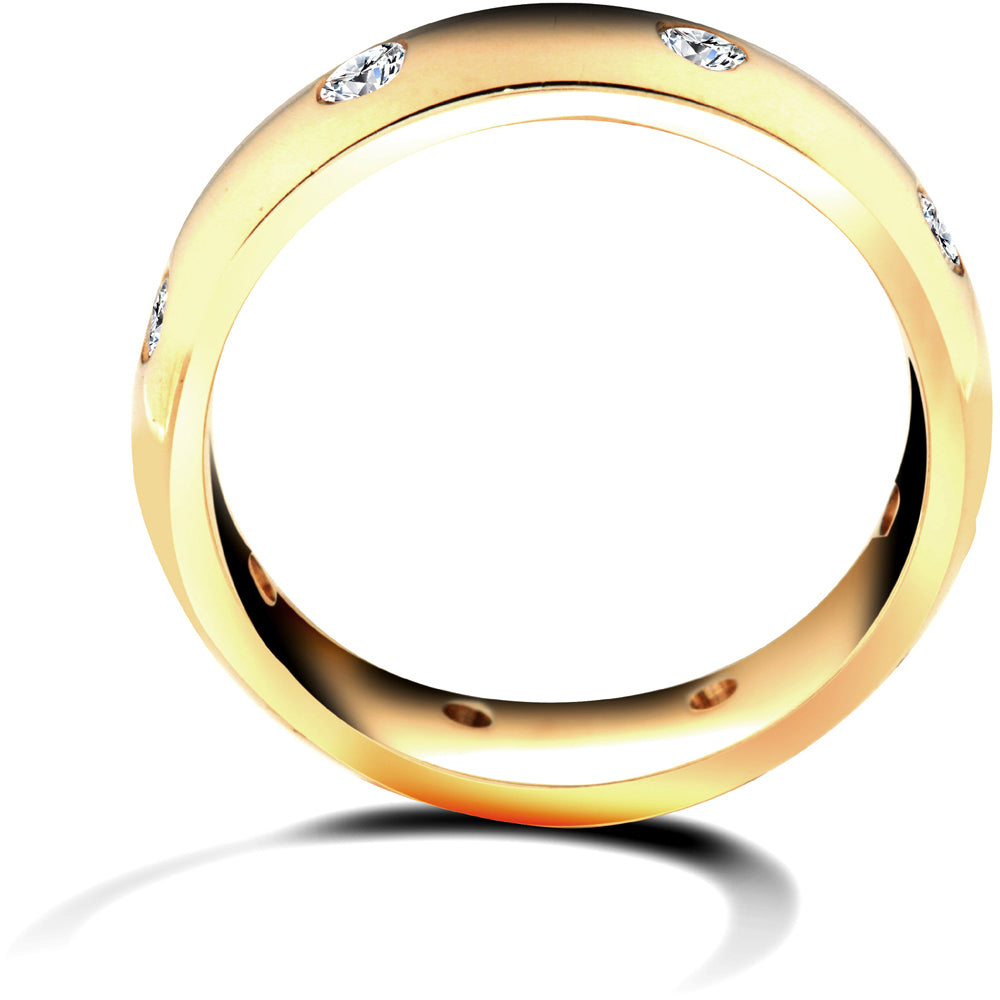 9ct Gold  5mm Court Diamond set 40pts Eternity Wedding Ring - 9W005-5