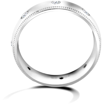 9ct White Gold  4mm Court Diamond 24pt Eternity Wedding Ring - 9W016-4
