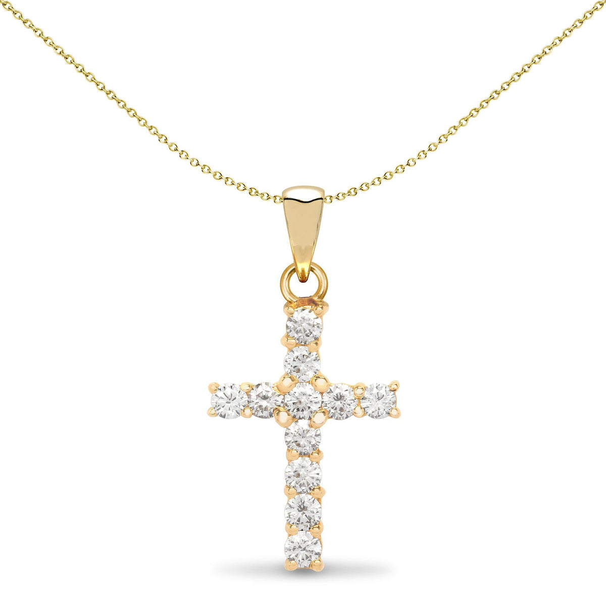 9ct Gold  0.50CT Diamond Eternity Cross Pendant - 9X022