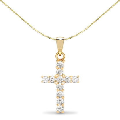 9ct Gold  0.50CT Diamond Eternity Cross Pendant - 9X022