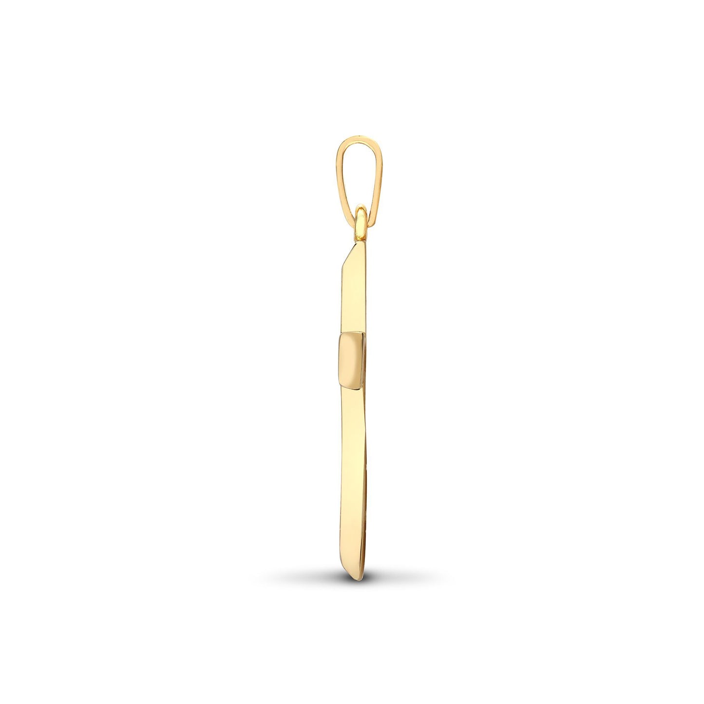 9ct Gold  0.25ct Diamond Bevelled Cross Pendant - 9X056