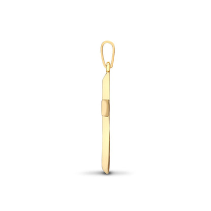 9ct Gold  0.25ct Diamond Bevelled Cross Pendant - 9X056