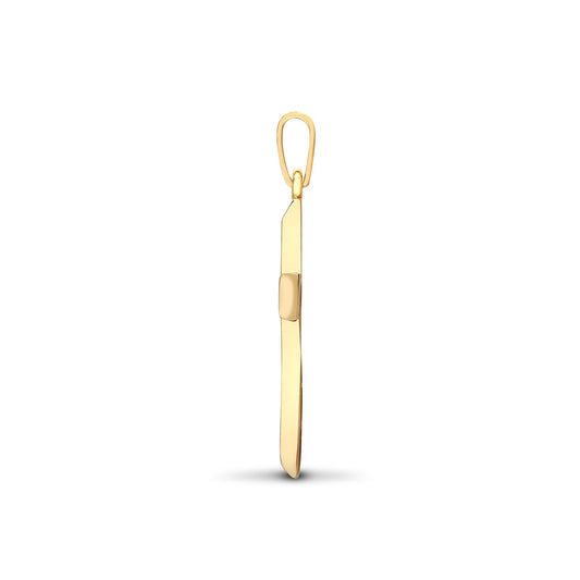 9ct Gold  0.25ct Diamond Bevelled Cross Pendant - 9X056