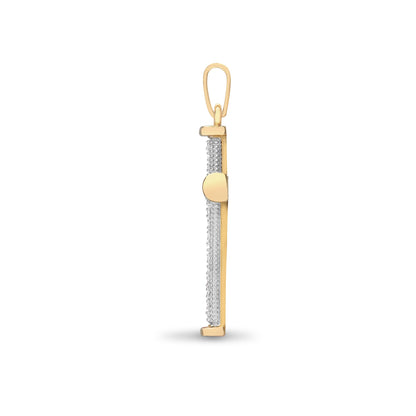 9ct Gold  0.1ct Diamond Collared Cross Pendant - 9X080