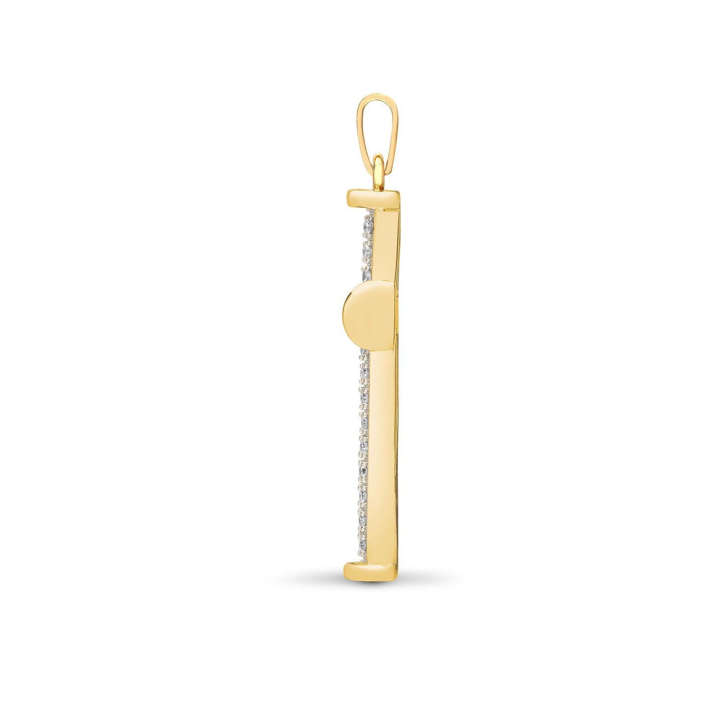 9ct Gold  0.25ct Diamond Collared Cross Pendant - 9X081