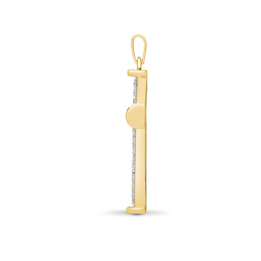 9ct Gold  0.25ct Diamond Collared Cross Pendant - 9X081
