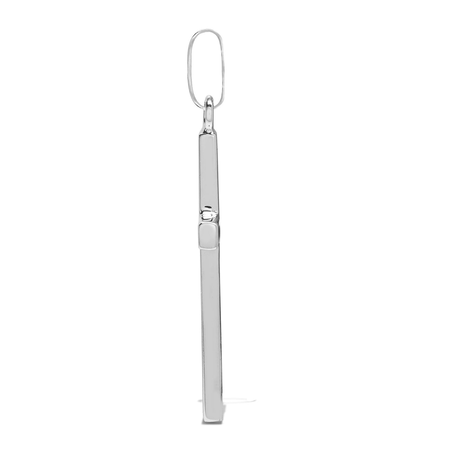 9ct White Gold  0.05ct Diamond Solitaire Cross Pendant - 9X085