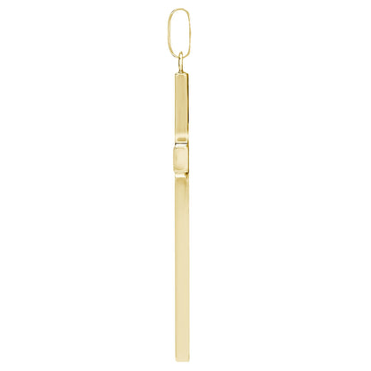 9ct Gold  0.1ct Diamond Minimalist Solitaire Cross Pendant - 9X089
