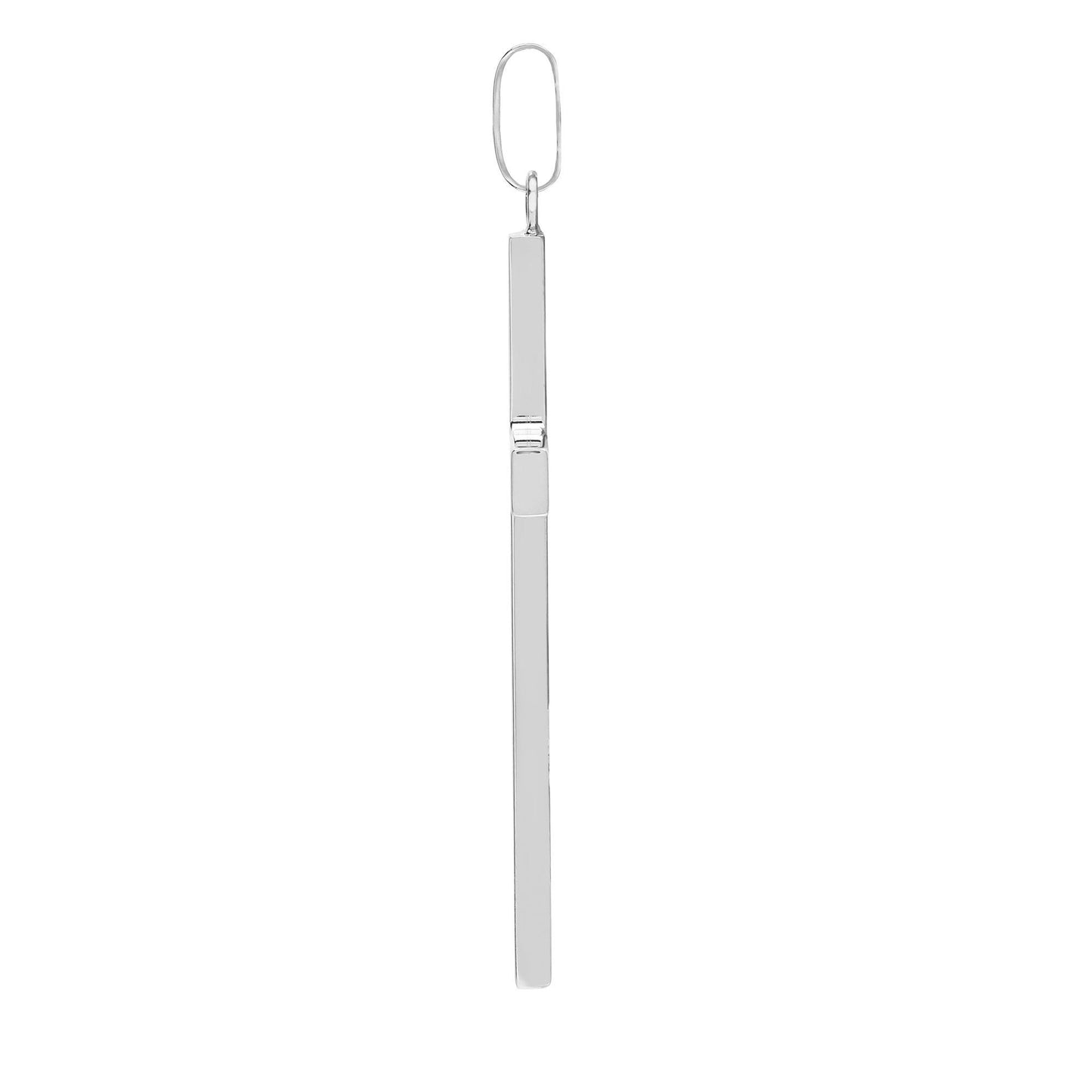 9ct White Gold  0.1ct Diamond Minimalist Solitaire Cross Pendant - 9X092