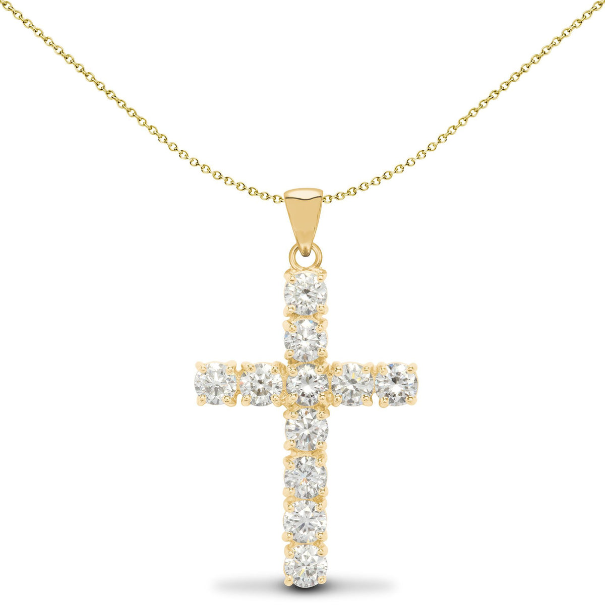 9ct Gold  2.00CTS Diamond Eternity Cross Pendant - 9X096
