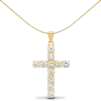 9ct Gold  2.00CTS Diamond Eternity Cross Pendant - 9X096