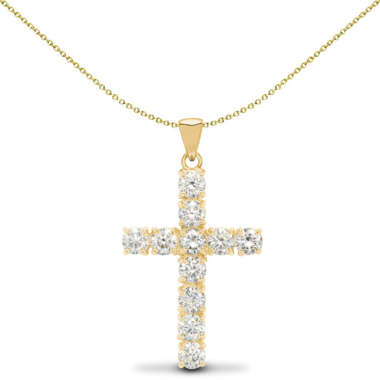 9ct Gold  2.00CTS Diamond Eternity Cross Pendant - 9X096