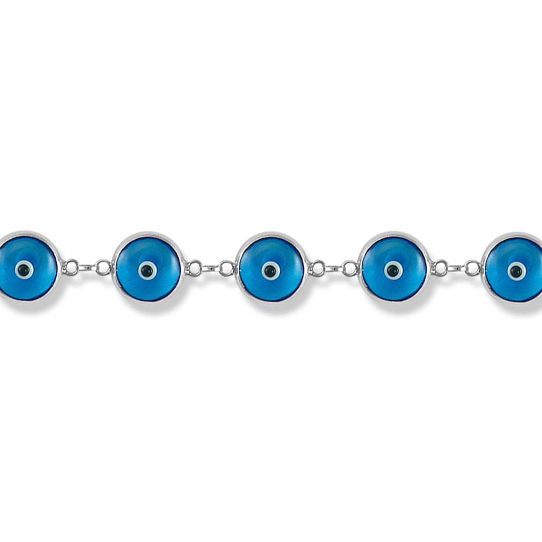 Sterling Silver  Anti-Evil Eye Charm Bracelet - ABB025