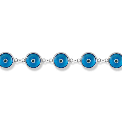 Sterling Silver  Anti-Evil Eye Charm Bracelet - ABB025
