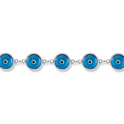 Sterling Silver  Anti-Evil Eye Charm Bracelet - ABB025