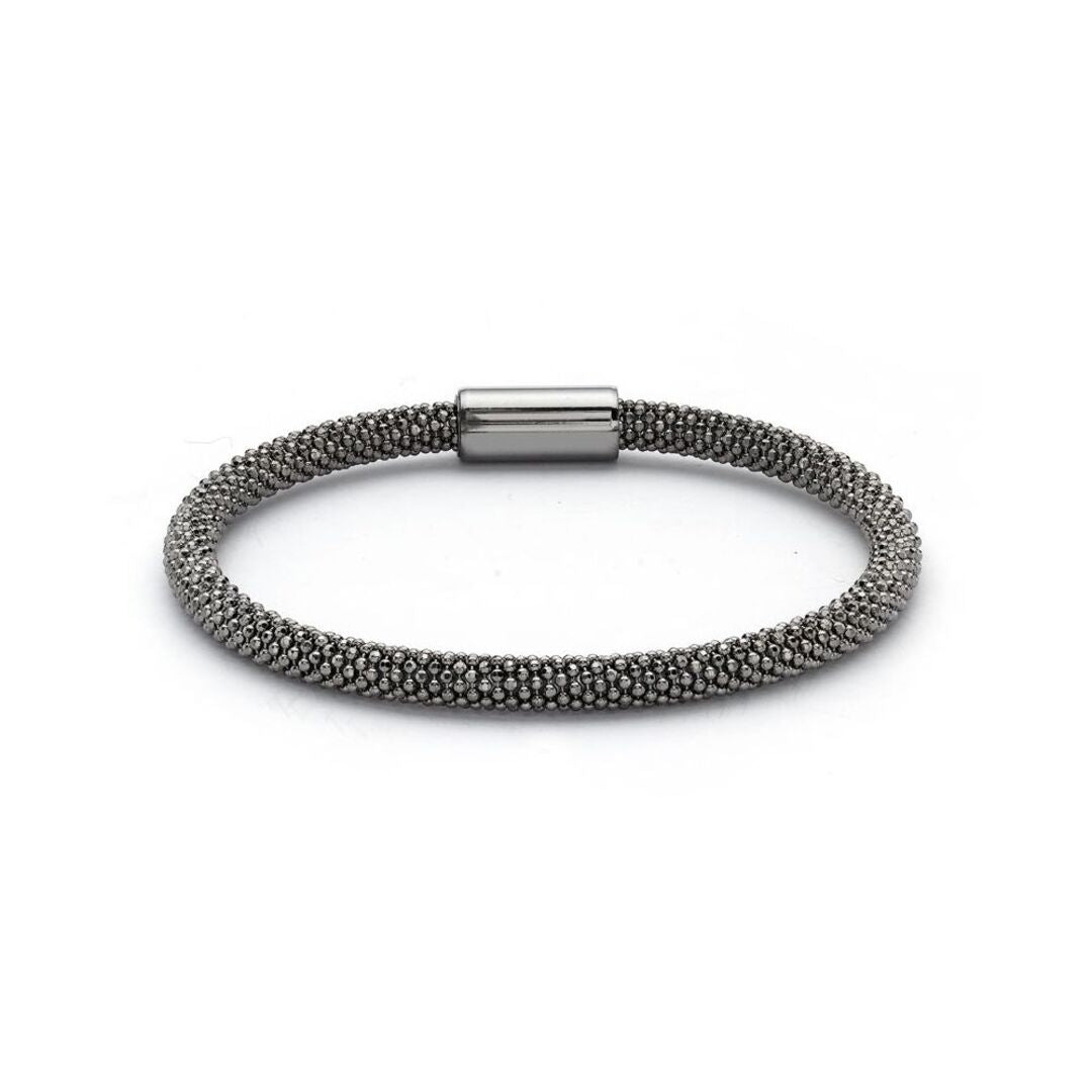Sterling Silver  Beaded Magnetic Popcorn Bracelet - ABB026A