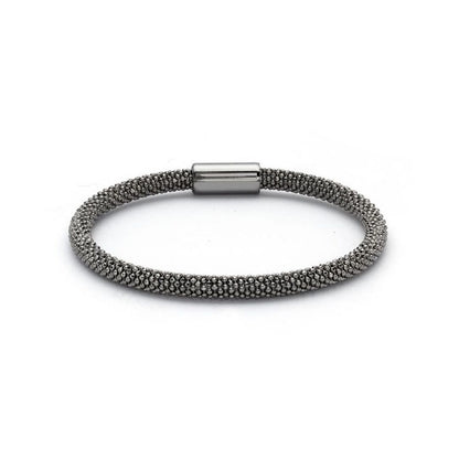 Sterling Silver  Beaded Magnetic Popcorn Bracelet - ABB026A