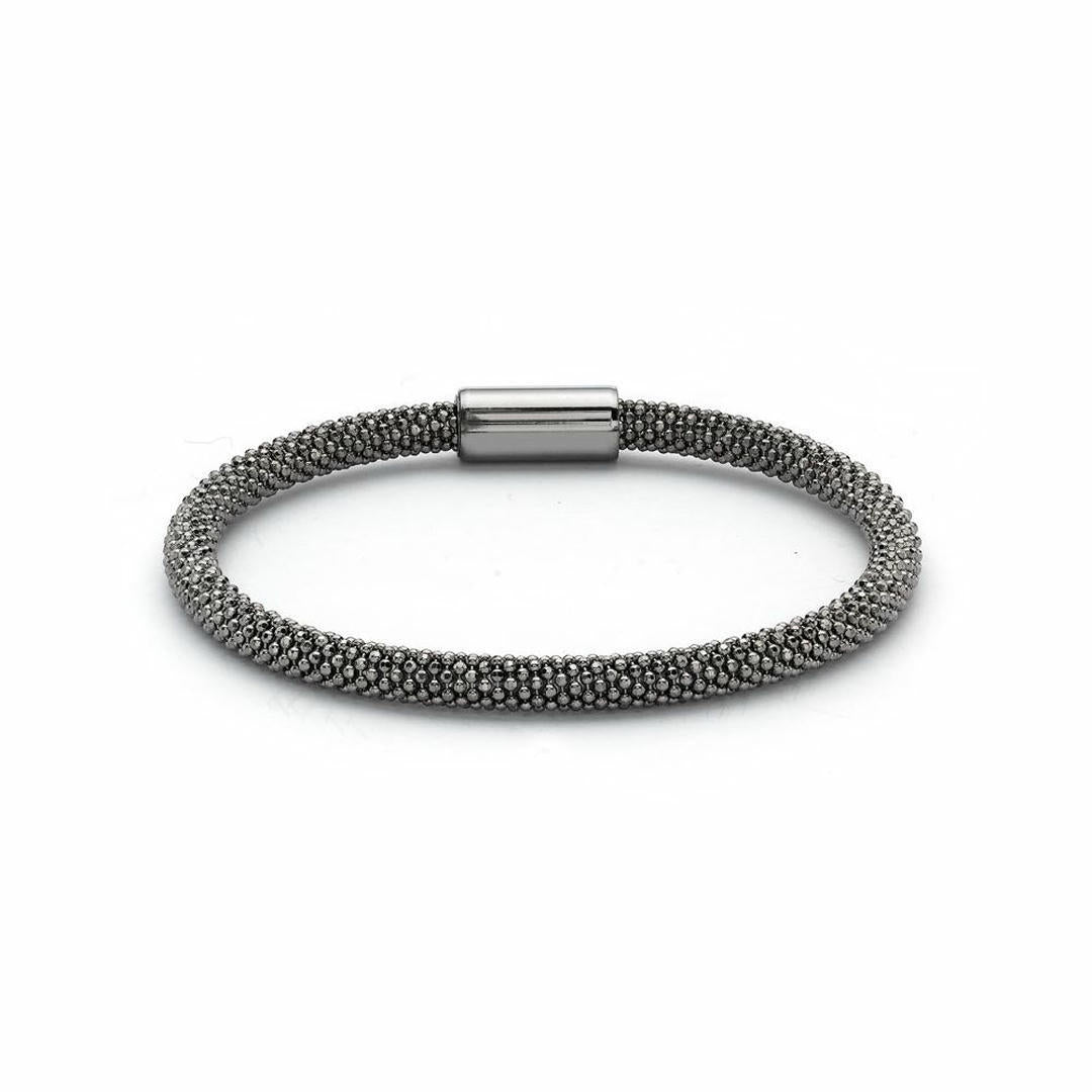 Sterling Silver  Beaded Magnetic Popcorn Bracelet - ABB026A